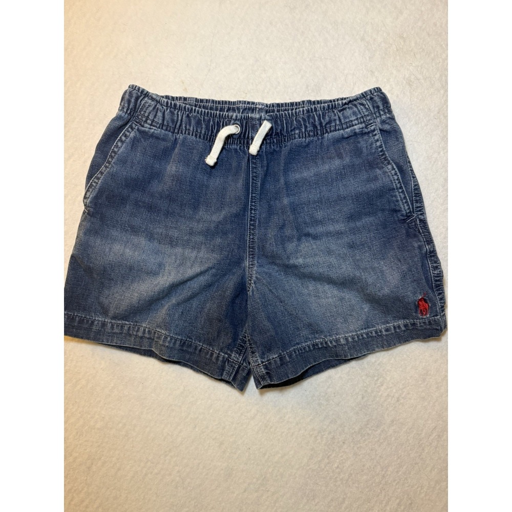 Boys Polo Ralph Lauren Size 12 Denim Drawstring Shorts With Polo Logo Summer